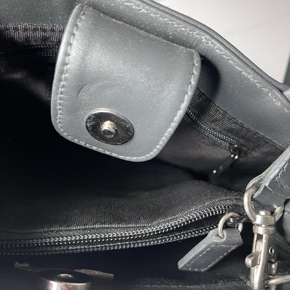 Etienne Aigner Metallic Gray Satchel w/ Matching Wallet - Picture 11 of 11